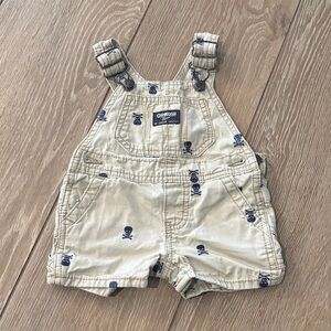 OshKosh B'gosh Tan Skull Print Kids Overalls